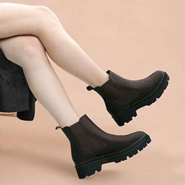 JABASIC Women Chelsea Boots Comfortable Ankle Boots