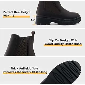 JABASIC Women Chelsea Boots Comfortable Ankle Boots