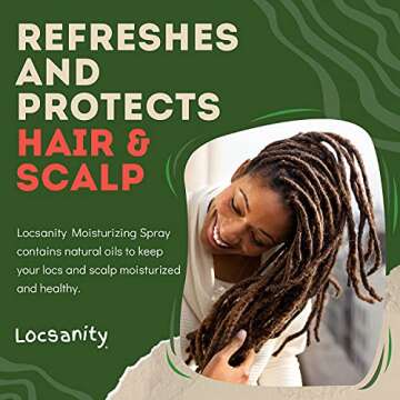 Locsanity Daily Moisturizing Refreshing Spray for Locs, Dreadlocks - Rose Water and Peppermint Hair ...