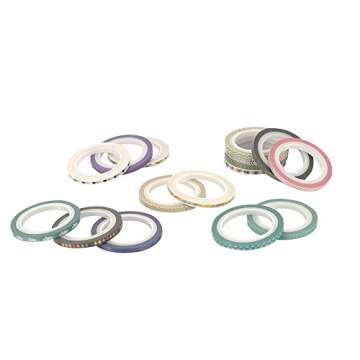 Agutape 48 Rolls Washi Tape Set,Foil Gold Skinny Decorative Masking Washi Tape,3MM Wide DIY Masking Tape