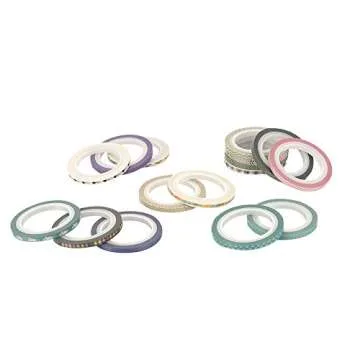 Agutape 48 Rolls Washi Tape Set,Foil Gold Skinny Decorative Masking Washi Tape,3MM Wide DIY Masking Tape