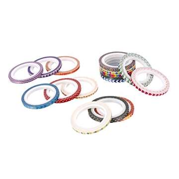 Agutape 48 Rolls Washi Tape Set,Foil Gold Skinny Decorative Masking Washi Tape,3MM Wide DIY Masking Tape