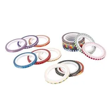 Agutape 48 Rolls Washi Tape Set,Foil Gold Skinny Decorative Masking Washi Tape,3MM Wide DIY Masking Tape