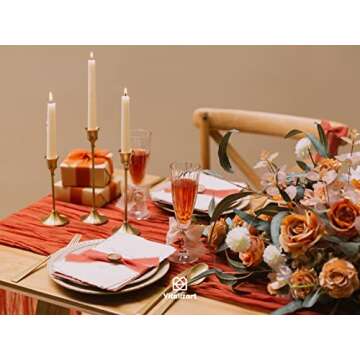 Vitalizart Fall Handmade Chiffon Silk Ribbon Fringe 1.5" x 21 Yd Terracotta Frayed Edges Ribbons for Wedding Invitations Bridal Bouquets Gifts Wrapping Crafts Holiday Party Decorations