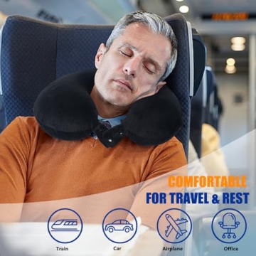 SAIREIDER 100% Memory Foam Travel Neck Pillow with Storage Bag