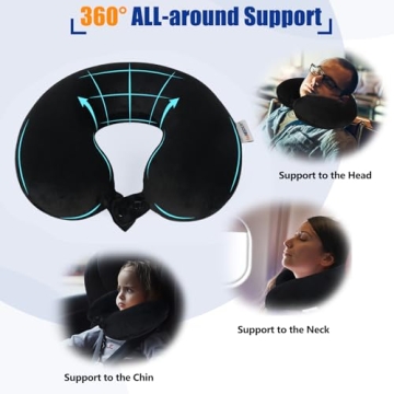 SAIREIDER 100% Memory Foam Travel Neck Pillow with Storage Bag
