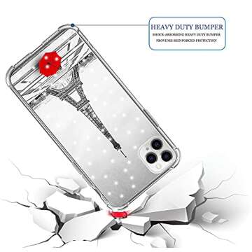 IWONE for iPhone 13 Pro Max Case Paris Eiffel Tower Designer Rubber Protective Skin Cover Shockproof Compatible with iPhone 13 Pro Max 5G Get Lost in Paris Creative Romantic Eiffel Design