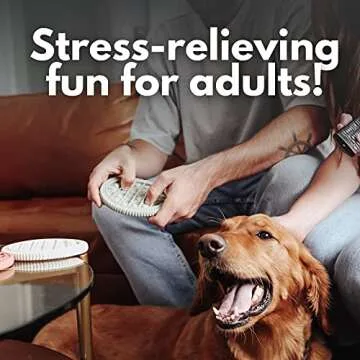 Happierly Push Pop Fidget Toy Stress & Anxiety Relieving Desk Decor Circle pop it for Kids and Adults-Top Autism & ADHD Gift for Teens, Tweens & Toddlers; Braided Border for Added Sensory Fun