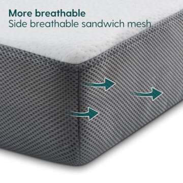 BABELIO Premium Memory Foam Crib Mattresses, 2-Stage, with Waterproof Lining & Removable Cover, for Standard Toddler Bed White and Grey