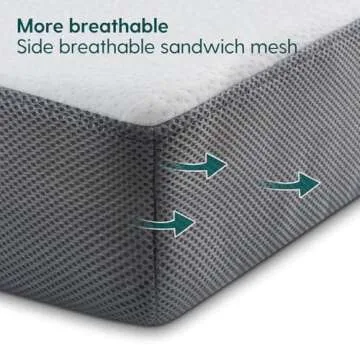 BABELIO Premium Memory Foam Crib Mattresses, 2-Stage, with Waterproof Lining & Removable Cover, for Standard Toddler Bed White and Grey