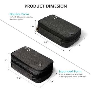 Travelkin Cord Organizer Travel, Electronic Organizer Travel Case, Cable Organizer Bag For Cords,Cha...