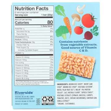 MadeGood Vanilla Crispy Squares, 6 Healthy Snacks, 0.78oz