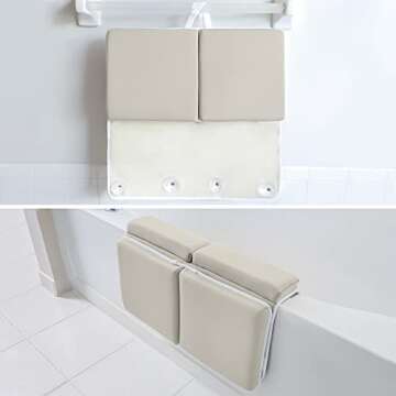 Bath Kneeler with Elbow Rest Pad Set, 1.75 inch Thick Kneeling Pad and Elbow Support for Knee Arm Su...