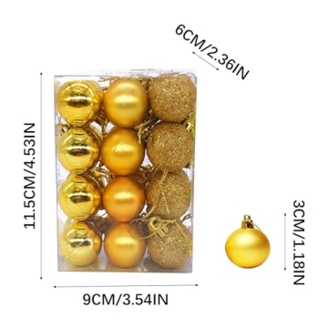 24PCS Shatterproof Mini Christmas Balls for Holiday Decor