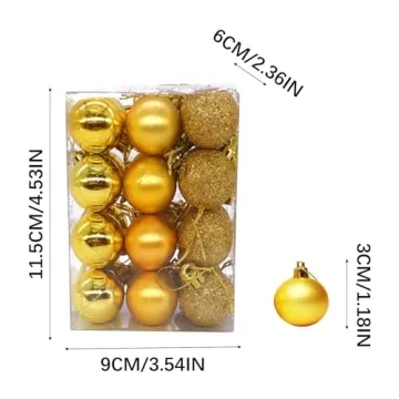 24PCS Shatterproof Mini Christmas Balls for Holiday Decor