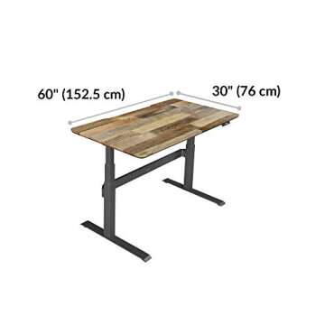 Vari Electric Standing Desk 60" x 30" (Reclaimed Wood 2019)