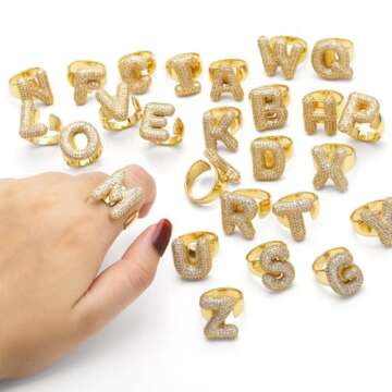 Personalized Initial Rings for Women in 14K Gold