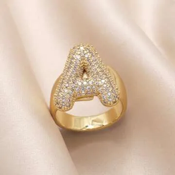 Personalized Initial Rings for Women in 14K Gold