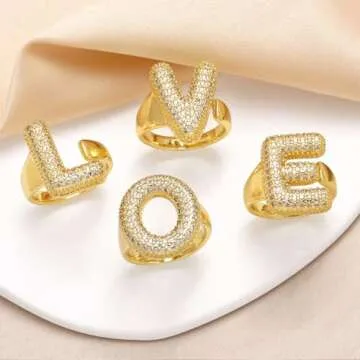Personalized Initial Rings for Women in 14K Gold