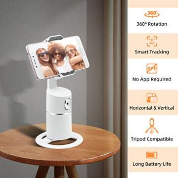 Mcbazel Auto Face Tracking Tripod, 360° Rotating Stand Phone Holder Camera Mount, Follows Your Move...