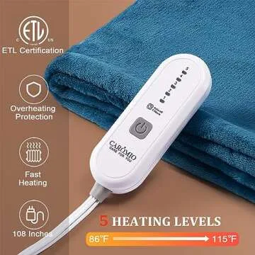 CAROMIO Heated Throw Blanket for Cozy Comfort at Home