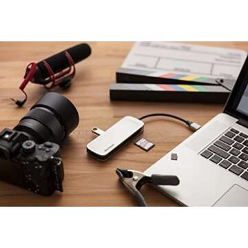 Kingston Nucleum USB C Hub, 7-In-1 Type-C-Adapter Hub Connect USB 3.0, 4K HDMI, SD and MicroSD-Card,...