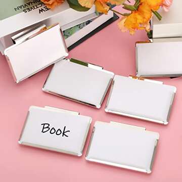 Basket Bin Labels Clips Label Holders Stainless Label Holders Removable Metal Bin Clips with Replacement Papers for Labeling, Classification, Induction (12 Pack)