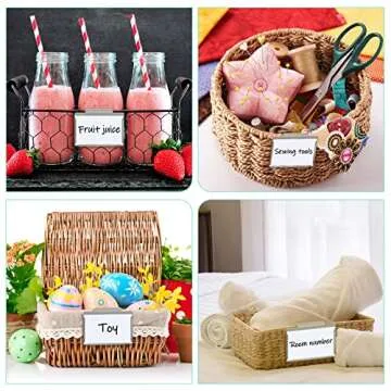 Stylish Stainless Steel Basket Bin Labels Clips for Organizing