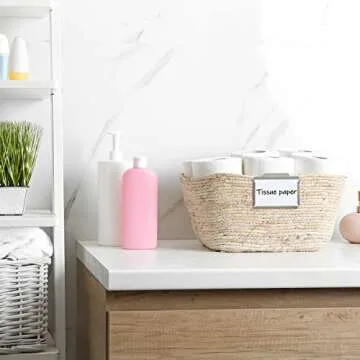 Stylish Stainless Steel Basket Bin Labels Clips for Organizing