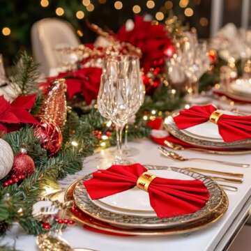 Elegant Gold Christmas Napkin Rings Set of 6