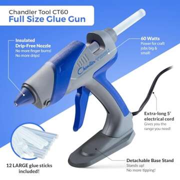 Chandler Tool 60W Hot Glue Gun with Stand – Perfect for Crafts & DIY Projects