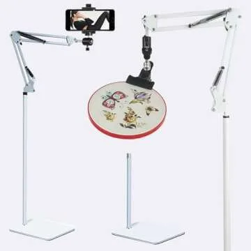 Versatile Embroidery Floor Stand with Phone Holder
