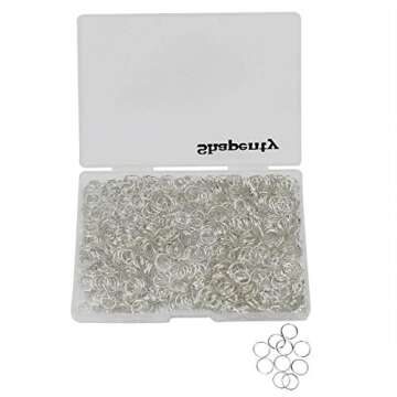 Shapenty 1000PCS Silver Plated Iron Open Jump Rings Connectors Bulk for DIY Craft Earring Necklace B...