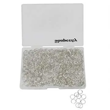 Shapenty 1000PCS Silver Plated Iron Open Jump Rings Connectors Bulk for DIY Craft Earring Necklace B...