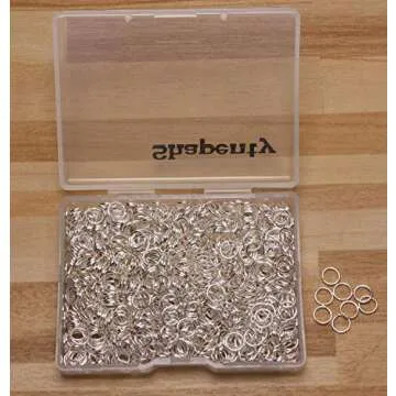 Shapenty 1000PCS Silver Plated Iron Open Jump Rings Connectors Bulk for DIY Craft Earring Necklace Bracelet Pendant Choker Jewelry Making Findings and Key Ring Chain Accessories (Silver, 6mm)