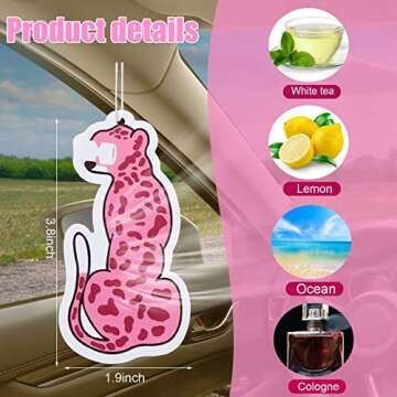8 Pcs Scented Hanging Oil Car Freshener Preppy Air Car Freshener Ornaments Pink Car Air Freshener Sl...