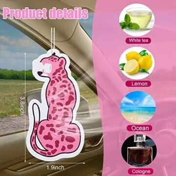 8 Pcs Scented Hanging Oil Car Freshener Preppy Air Car Freshener Ornaments Pink Car Air Freshener Sl...