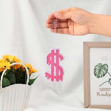 8 Pcs Scented Hanging Oil Car Freshener Preppy Air Car Freshener Ornaments Pink Car Air Freshener Slice Essential Pendant Scented Diffuser for Car Interior Accessories Home Valentine Gift(Heart)