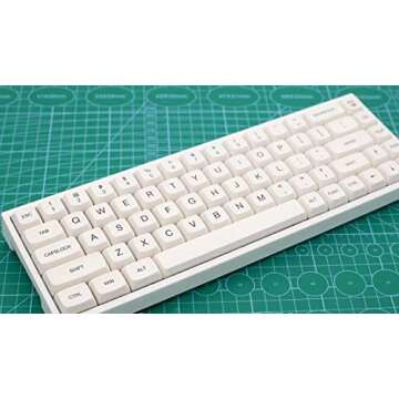 JEWUNO PBT Keycap 121 Key Minimalist White XDA Profile Sublimation English Keycap Set for Cherry Gateron MX Switches Mechanical Keyboard