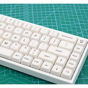 JEWUNO PBT Keycap 121 Key Minimalist White XDA Profile Sublimation English Keycap Set for Cherry Gateron MX Switches Mechanical Keyboard