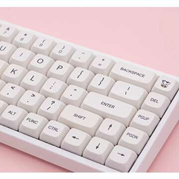 JEWUNO PBT Keycap 121 Key Minimalist White XDA Profile Sublimation English Keycap Set for Cherry Gateron MX Switches Mechanical Keyboard