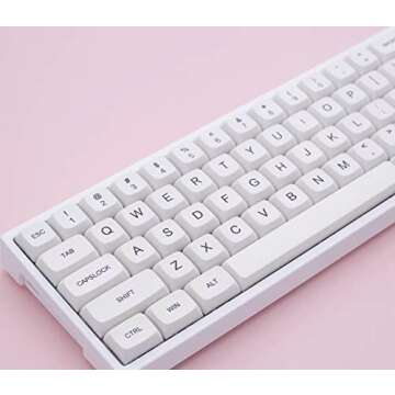 JEWUNO PBT Keycap 121 Key Minimalist White XDA Profile Sublimation English Keycap Set for Cherry Gateron MX Switches Mechanical Keyboard