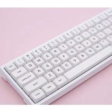 JEWUNO PBT Keycap 121 Key Minimalist White XDA Profile Sublimation English Keycap Set for Cherry Gateron MX Switches Mechanical Keyboard