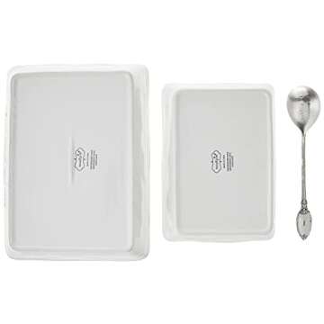 Mud Pie Farmhouse Inspired Set of 2 Serving Spoon Baking Dish Set, One Size, White