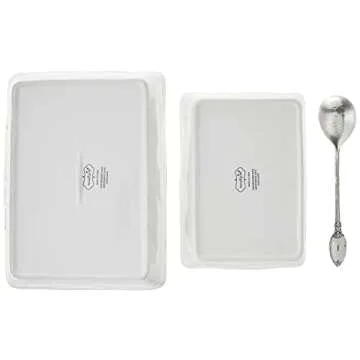 Mud Pie Farmhouse Inspired Set of 2 Serving Spoon Baking Dish Set, One Size, White
