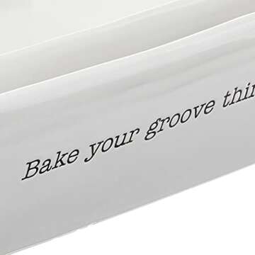 Mud Pie Farmhouse Inspired Set of 2 Serving Spoon Baking Dish Set, One Size, White