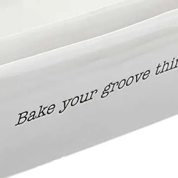 Mud Pie Farmhouse Inspired Set of 2 Serving Spoon Baking Dish Set, One Size, White