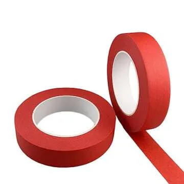 Zellykool Red Masking Tape, 1 Inch x 55 Yards, 2 Rolls, Painters Tape for Painting, Home, Office, School Stationery, Arts, Crafts, Decoration