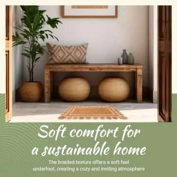 PATEL EXPORTS 4x6, 5x8, 6x9 3x5 Jute Area Rug Scalloped Rug, Bohemian Scallop Rug, Boho Decor Rug, Area Rug, Handwoven Jute Rug, Custom Rug, Decorative Rug (2x3 Scalloped Rug)