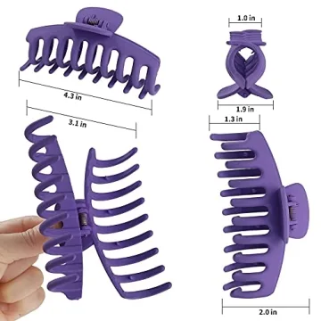 12 Pcs Non-Slip Large Hair Claw Clips for Women